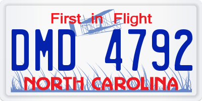 NC license plate DMD4792
