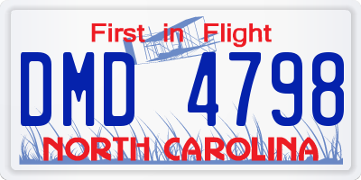 NC license plate DMD4798