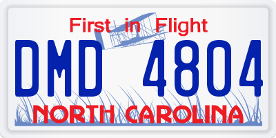 NC license plate DMD4804