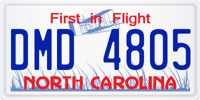NC license plate DMD4805