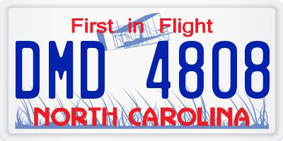 NC license plate DMD4808