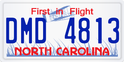 NC license plate DMD4813