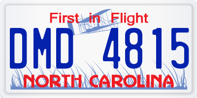 NC license plate DMD4815