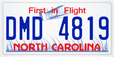 NC license plate DMD4819