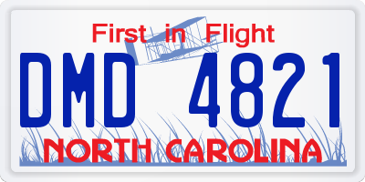 NC license plate DMD4821