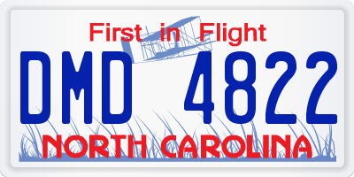 NC license plate DMD4822