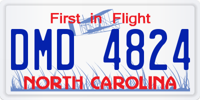 NC license plate DMD4824