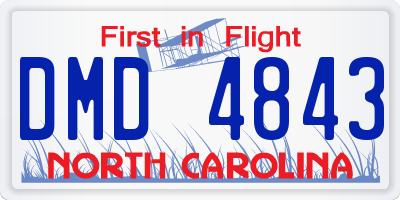 NC license plate DMD4843