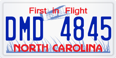 NC license plate DMD4845