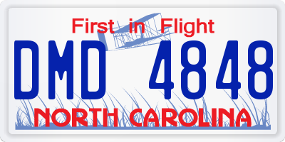 NC license plate DMD4848