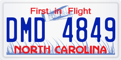 NC license plate DMD4849