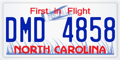 NC license plate DMD4858