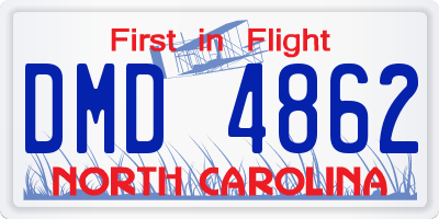 NC license plate DMD4862