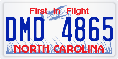 NC license plate DMD4865