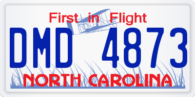 NC license plate DMD4873