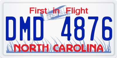 NC license plate DMD4876