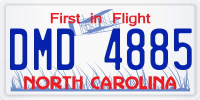 NC license plate DMD4885