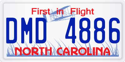 NC license plate DMD4886