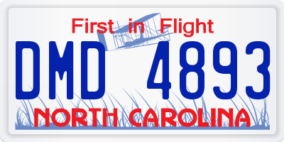 NC license plate DMD4893