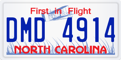 NC license plate DMD4914