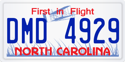 NC license plate DMD4929