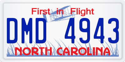 NC license plate DMD4943