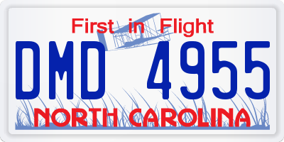 NC license plate DMD4955