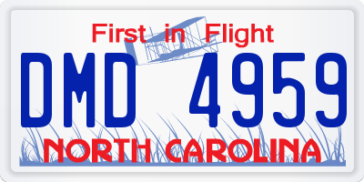 NC license plate DMD4959