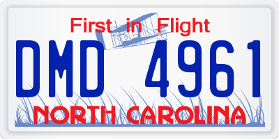 NC license plate DMD4961