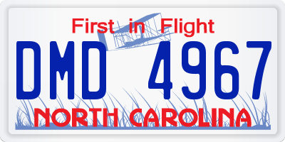 NC license plate DMD4967