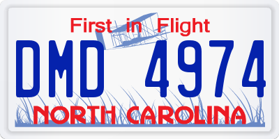 NC license plate DMD4974