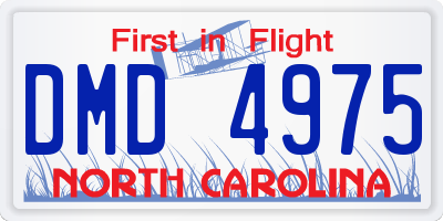 NC license plate DMD4975