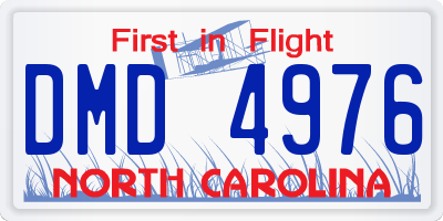 NC license plate DMD4976