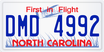 NC license plate DMD4992