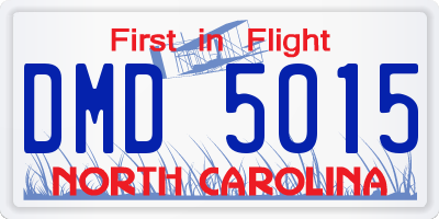 NC license plate DMD5015