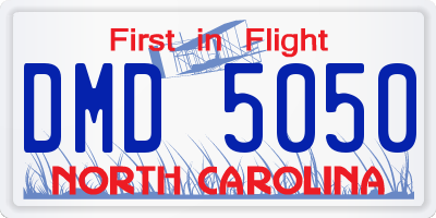 NC license plate DMD5050