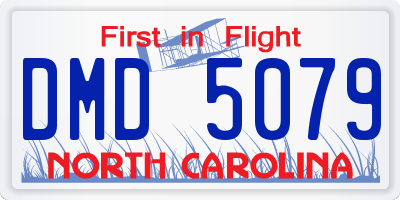 NC license plate DMD5079