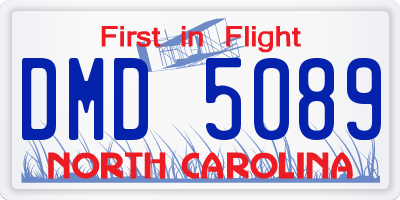 NC license plate DMD5089