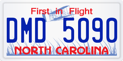 NC license plate DMD5090