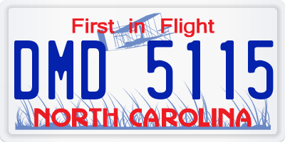 NC license plate DMD5115