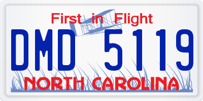 NC license plate DMD5119