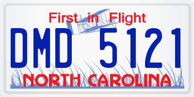 NC license plate DMD5121
