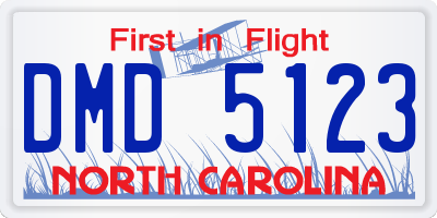 NC license plate DMD5123