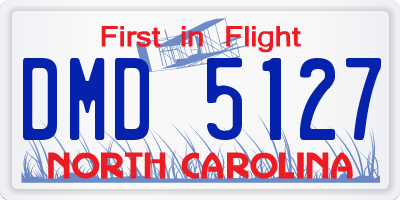 NC license plate DMD5127