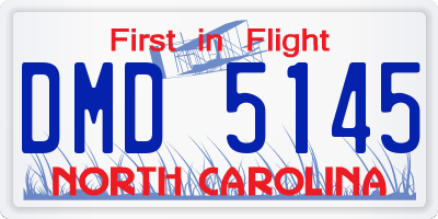 NC license plate DMD5145