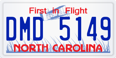 NC license plate DMD5149