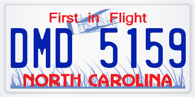 NC license plate DMD5159