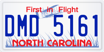 NC license plate DMD5161