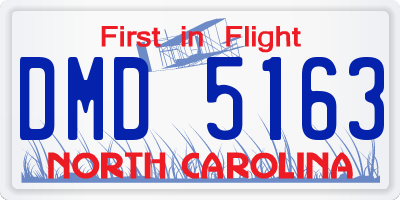 NC license plate DMD5163