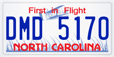 NC license plate DMD5170